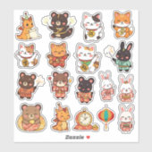 Cute Chibi Lunar New Year Animals Vinyl Stickers シール (シート)