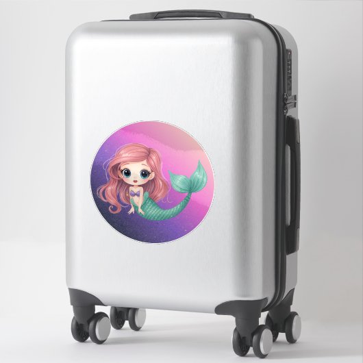 Cute Chibi Mermaid Sticker シール (スーツケース)