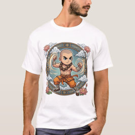 Cute Chibi Shaolin Monk Way of the Monk Kanji  Tシャツ