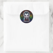 Cute Chibi Vampire Halloween Character Sticker ラウンドシール (バッグ)