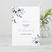 Cute Chic Blue Floral Bunch Wedding Bridesmaid 招待状 (スタンド正面)