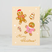 Cute Chic Christmas Gingerbread Flat Holiday Card シーズンカード (スタンド正面)