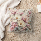 Cute chic girly floral and lace クッション (ブランケット)