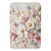 Cute chic girly floral and lace バスマット (正面縦)