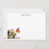 Cute Chic Lion Cocoa Brown Nursery Thank You ノートカード (正面)