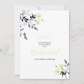 Cute Chic Yellow Floral Bunch Wedding Bridesmaid 招待状 (正面)
