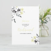 Cute Chic Yellow Floral Bunch Wedding Bridesmaid 招待状 (スタンド正面)
