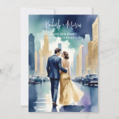 Cute Chicago Iconic Building Colorful Cityscape セーブザデート (正面)