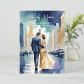 Cute Chicago Iconic Building Colorful Cityscape セーブザデート (スタンド正面)