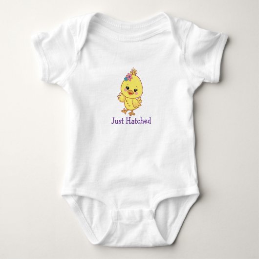 Cute Chick Baby Personalized, Baby Shower ベビーボディスーツ (正面)