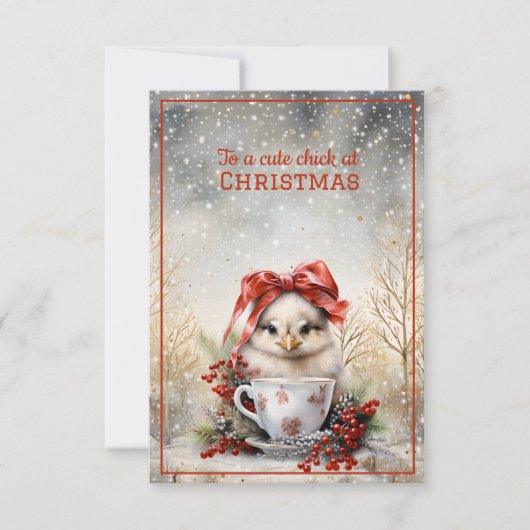 Cute Chick Christmas  カード (正面)