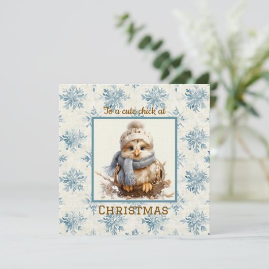 Cute Chick Christmas  カード (スタンド正面)
