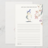 Cute Chick Farm Floral Advice For Mum Baby Shower (正面/裏面)