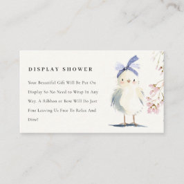 Cute Chick Farm Floral Display Shower Baby Shower エンクロージャーカード