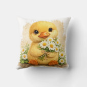Cute Chick Flower Pillow Kawaii Easter Nursery Dec クッション (裏面)