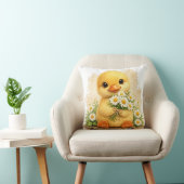 Cute Chick Flower Pillow Kawaii Easter Nursery Dec クッション (椅子)