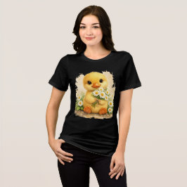 Cute Chick Flower T-Shirt Kawaii Animal Gift トライブレンドTシャツ