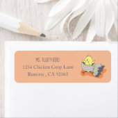 Cute Chick in Egg Shell Return Address Labels ラベル (インサイチュ)