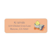 Cute Chick in Egg Shell Return Address Labels ラベル (正面)