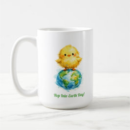Cute Chick on Globe - Easter & Earth Day Design コーヒーマグカップ