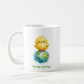 Cute Chick on Globe - Easter & Earth Day Design コーヒーマグカップ (左)