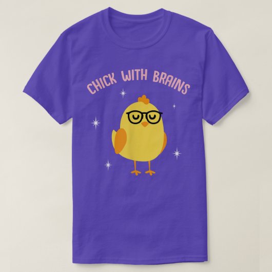 Cute Chick With Brains Funny Meme Saying Quote Gi Tシャツ (デザイン正面)