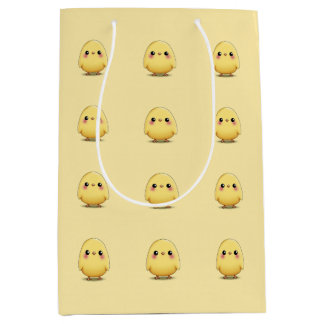 Cute Chick Wrapping Paper Adorable Baby Chick Gift ミディアムペーパーバッグ