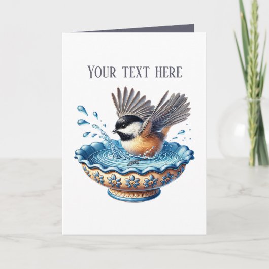 Cute Chickadee bird lovers カード (正面)