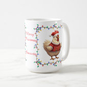 Cute Chicken Christmas Mug コーヒーマグカップ (正面右)