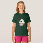 Cute Chicken Eating Ramen Noodles Kawaii Illustrat Tシャツ (正面フル)