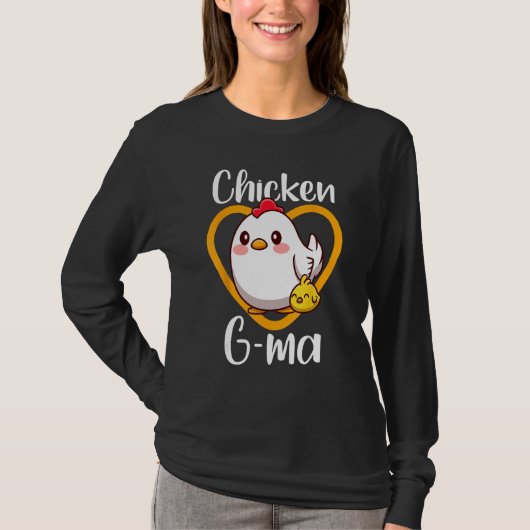 Cute Chicken G ma Chick Family Farmer Poultry Moth Tシャツ (正面)