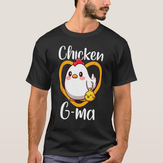 Cute Chicken G ma Chick Family Farmer Poultry Moth Tシャツ (正面)