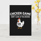 Cute Chicken Game Don't Look At The Chicken Funny  カード (黄色い花)