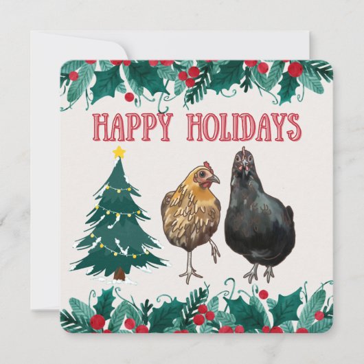 Cute Chicken Holiday Card シーズンカード (正面)