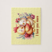 Cute chicken love you more customizable ジグソーパズル (縦)