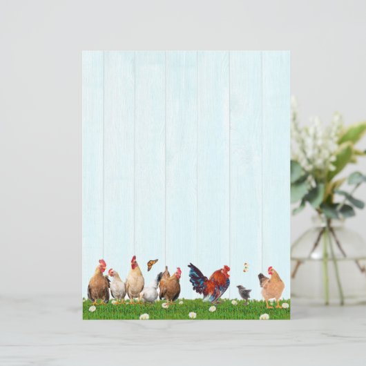 Cute Chicken Stationery - Added Cat on Back (スタンド正面)