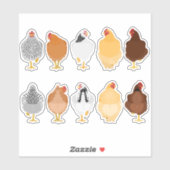cute chickens front&back sticker set シール (シート)