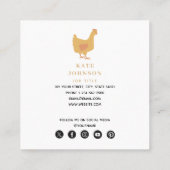 Cute Chickens Hens and Baby Chicks スクエア名刺 (裏面)