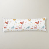 Cute Chickens Hens and Baby Chicks ボディピロー (裏面)