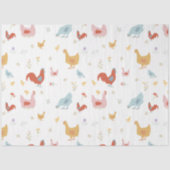 Cute Chickens Hens and Baby Chicks 薄葉紙 (正面)