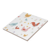 Cute Chickens Hens and Baby Chicks Kitchen タイル (側面)