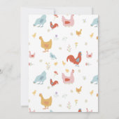 Cute Chickens Hens and Chick Turning One Birthday 招待状 (裏面)