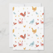 Cute Chickens Hens Chick Girl First 1st Birthday 招待状 (裏面)