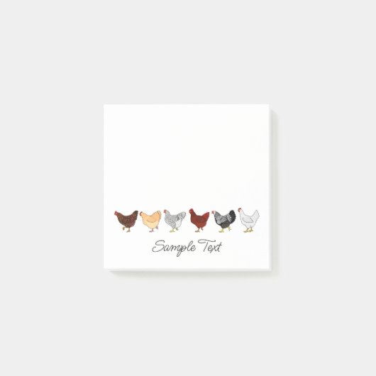 cute chickens in a row ポストイット (正面)