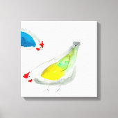 Cute chickens watercolor キャンバスプリント (正面)