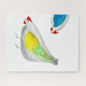 Cute chickens watercolor ジグソーパズル (横)