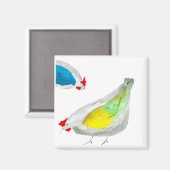 Cute chickens watercolor マグネット (正面/裏面)