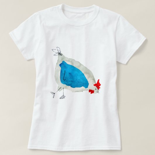 Cute chickens watercolor tシャツ (デザイン正面)