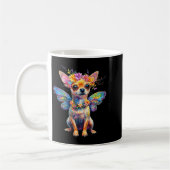 Cute Chihuahua Dog Angel With Wings コーヒーマグカップ (左)