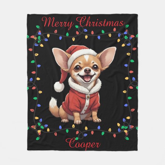 Cute Chihuahua Fleece Blanket フリースブランケット (正面)
